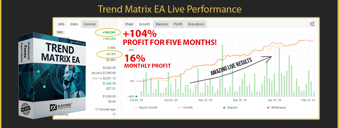 Trend Matrix EA performance