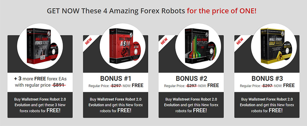 WallStreet Forex Robot 2.0 Evolution and Bonus Robots